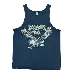 Vintage Y2K WCW Sturgis Annual Biker Rally USA Eagle Art Motorcycle Tank Shirt